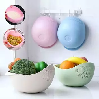 Сито для риса Пластиковый дуршлаг Кухонная сливная корзина с ручками Чаша для риса Сито Корзина для сита Слив раковины Кухонные принадлежности белый