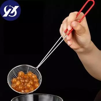 Сито-дуршлаг из нержавеющей стали, ложка-скиммер с ручкой для еды в горячем горшке S красный