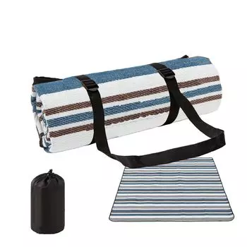 SiwaQio Толстая простыня для отдыха 200 x 200 см, большой коврик для пикника, пляжа, кемпинга с местом для хранения, компактный коврик, водонепроницаемый коврик для пикника на пляже/в день цветения вишни