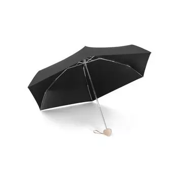 Six bone creative love handle 50 fold sunny umbrella Qixi Valentine s Day couple umbrella black gel sunscreen umbrella