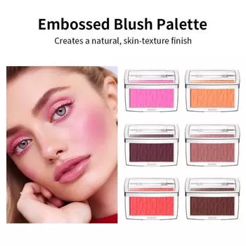 Six Color Matte Relief Blush Disc Monochrome Blush Pure Desire Wind Natural Nude Makeup Waterproof Blush 01#