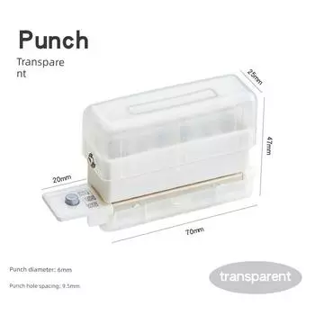 Six-Hole Puncher Loose Spiral Notebook Porous Drilling Machine A4 Hand Account Postgraduate Entrance Examination Paper Bookbinding Machine Hole Punch Transparent