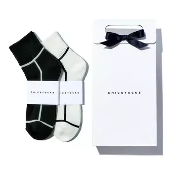 Six Stocks Socks Socks Socks Knitted in Gift Birthday Gift Men Gift Bag with 2 Pairs Socks Black x Off White x [CHICSTOCKS] Official Мужской