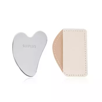 SIXPLUS Makeup Spatula Spatula Stainless Steel Mini Size PU Leather Case Included Makeup Tool Heart-shaped