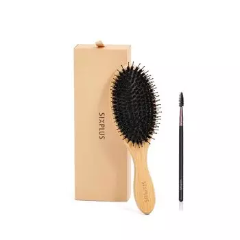 SIXPLUS Pig Hair Brush Массажная щетка для кожи головы Массажная клетка для волос Блестящая