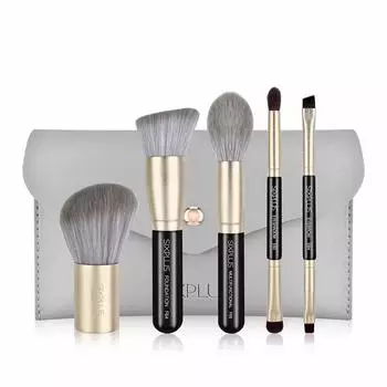 SIXPLUS Портативный набор из 5 кистей для макияжа Play Soft для макияжа, специальный держатель для пудры, включает в себя серию косметичек, сенсорный, многофункциональный