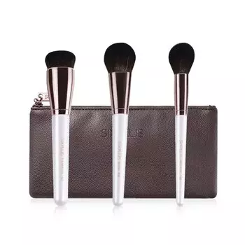 SIXPLUS White Pearl Face Makeup Brush Set of 3