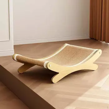 Сизалевая когтеточка-кровать-лежанка, удобная защита мебели для домашних кошек, деревянный каркас