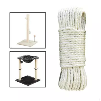 Сизалевая веревка для кошек, самодельный столб для когтеточки, толстые аксессуары для обматывания шпагатом white