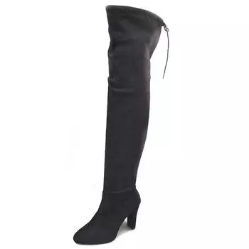 Size 34 to 43 2020 autumn and winter foreign trade new European and American pointed thick heel knee boots, elastic boots for women 35