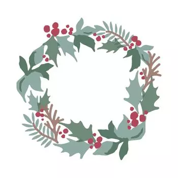Sizzix Layered Stencils Holly Stencils 4PK Holly Wreath Japanese genuine product Wreath/Layered - [665933] чистый