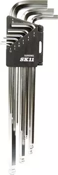 SK11 Ball point hex wrench set 35 degree tilt extra long SLBW09MEL (SK11) 1.5~10mm