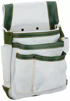 SK11 Leather gusseted nail bag White SMK-320