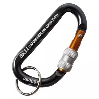 SK11 Lock Carabiner Fall Prevention/Screw Lock Function BN Black 8 x 80mm SAC-880BN