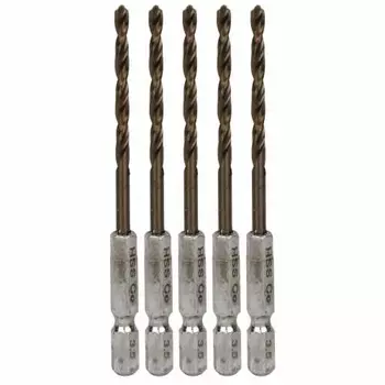 SK11 (SK11) Hexagonal shaft Co stainless steel drill, normal, set of 5, 3.5mm