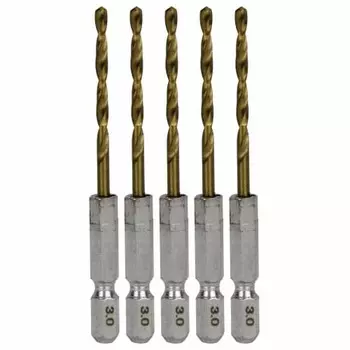 СК11 (СК11) Шестигранный хвостовик, сверло по железу, обычное, набор из 5 предметов, 3,0 мм