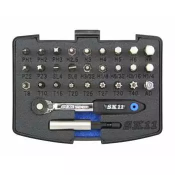 SK11 (SK11) Slim Ratchet Driver Set SRD-2230 Number of Gears 52 Replaceable 30 Piece Set