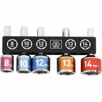SK11 (SK11) Super short socket set, total length 45mm, set of 5 8/10/12/13/14mm SCSS-5