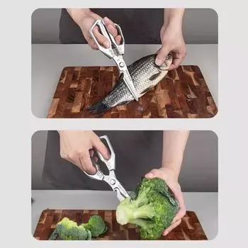 SK5 Кухонные ножницы из нержавеющей стали Многофункциональные ножницы для куриных костей Ножницы для рыбы и утки Профессиональные ножницы для шеф-повара зелёный