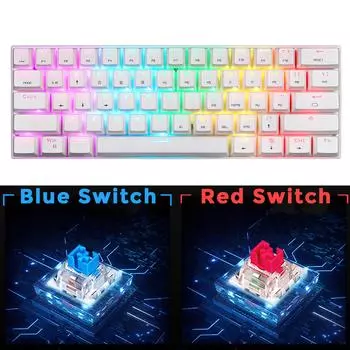 SK62 BT Беспроводная игровая механическая клавиатура 61 клавиша RGB-подсветка Красный переключатель Macro Drive разноцветный
