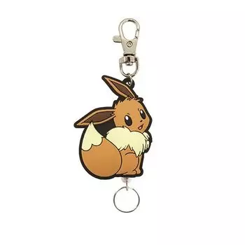 SK Japan Pokemon Rubber Reel Key Chain Eevee Женская фигурка
