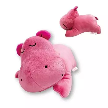 SK Japan Tabekko Animals Sleeping Plush Toy S Hippopotamus розовый