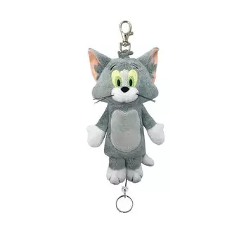 SK Japan Tom and Jerry Plush Reel Key Cover Tom серый