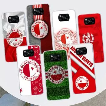Sk Slavia Praha Czech Republic Phone Case For Xiaomi Poco X3 GT X4 NFC M4 Pro M3 M2 F3 F2 F1 Mi Note 10 A3 A2 Lite A1 CC9E Funda Xiaomi Poco X3