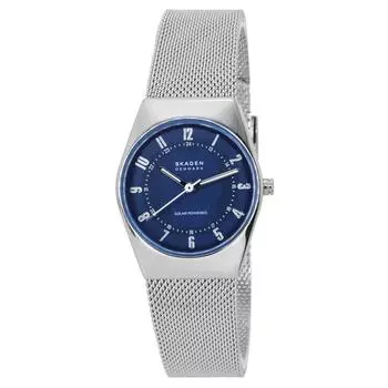 Skagen Grenen Lille Solar Powered Stainless Steel Mesh Bracelet Blue Dial SKW3080 женские часы