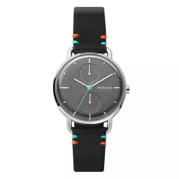 SKAGEN Horizont Boys Size Skagen Серо-черная кожа skw2930 Часы [Skagen] Мужские Женские [Товар]