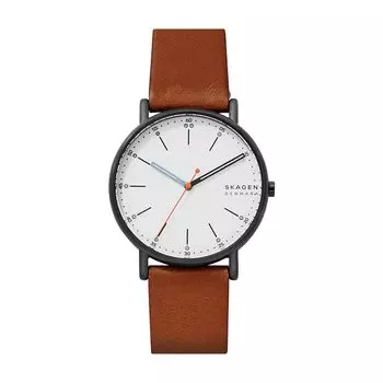 Skagen Signature SKW6374 черные кожаные японские кварцевые модные часы мужские [предмет]