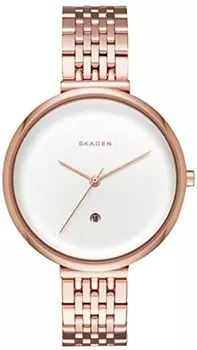 SKAGEN skw2421 Gitte розовое золото белый белый циферблат розовое золото женские часы из нержавеющей стали с ремешком из нержавеющей стали [предмет]