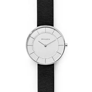 SKAGEN skw2611 Gitte Leather SKW2611 silver Black leather Leather Quartz Analog Ladies Watch [Skagen] Silver/Black [Item]
