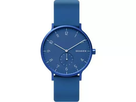 SKAGEN SKW6508 Мужские часы AAREN Полностью синий аналоговый полиуретановый ремешок Дополнительный циферблат НОВИНКА