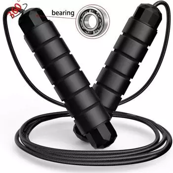 Скакалка для быстрого прыжка с защитой от запутывания, кабель с шарикоподшипниками для женщин, мужчин и детей, регулируемая стальная скакалка для тренировок