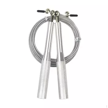 Скакалка для прыжков с алюминиевой ручкой из сплава стали для скоростного прыжка для тренировок в спортзале серебряный