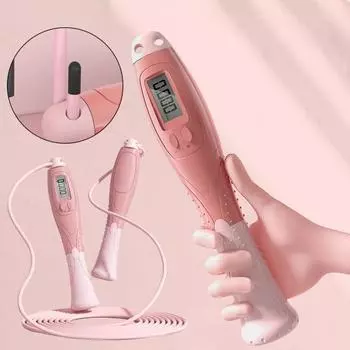 Скакалка для улицы с нескользящей ручкой, цифровая счетная скакалка, не спутывающая скакалка, оборудование для фитнеса для мужчин и женщин фиолетовый