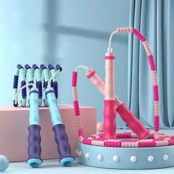 Скакалка из бисера, эргономичная, удобная ручка, регулируемая гибкость, упражнения на гибкость, ПВХ, тренировочная скакалка для физического тестирования, для занятий спортом фиолетовый