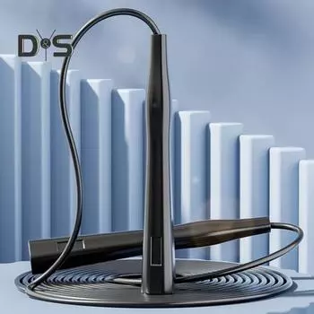 Скакалка из ПВХ 300 см с регулируемой нескользящей ручкой, не спутывается, физическое тестирование, сжигание жира, тренировки для студентов, детей, взрослых, фитнес-скакалка чёрный