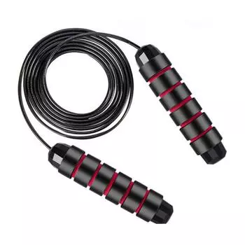 Скакалка нескользящая пена ручка длина регулируемая не спутывается студенты дети мужчины женщины тренировка тренировка похудение скакалка чёрный