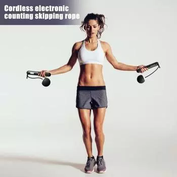 Скакалка с контрмячами Светодиодный дисплей Нескользящая ручка Не спутывается Студенты Дети Мужчины Женщины синий