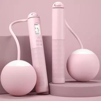 Скакалка с шариками-счетчиками ЖК-дисплей Нескользящая ручка Не спутывается Студенты Дети Мужчины Женщины чёрный