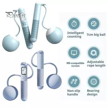 Скакалка с утяжеленными шариками, нескользящая ручка, не спутывается, для студентов, детей, мужчин, женщин, тренировок, похудения, беспроводная скакалка чёрный