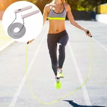 Скакалка с ЖК-дисплеем, регулируемая длина, прочная спортивная скакалка для похудения, профессиональная скакалка для фитнеса для детей светло-синий