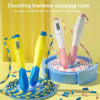 Скакалка со счетчиком калорий, регулируемая длина для тренировки выносливости, не спутывающая скакалка, оборудование для фитнеса жёлтый