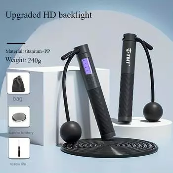 Скакалка со светодиодным экраном и силиконовой ручкой — идеально подходит для тренировок в помещении и на улице, точно подсчитывает прыжки и отслеживает прогресс розовый