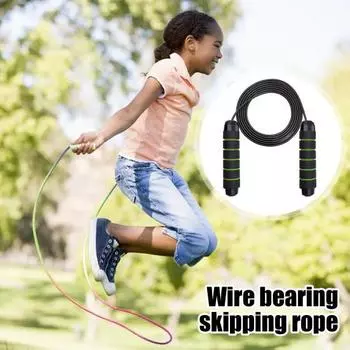 Скакалка Yousheng с нескользящей пенопластовой ручкой, регулируемой длиной, не спутывается, для студентов, детей, мужчин и женщин, для тренировок, для похудения, скакалка чёрный