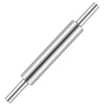 Скалка из нержавеющей стали для выпечки пиццы, приготовления теста, ролик с эргономичной ручкой, кухонный инструмент S