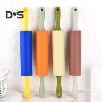 Скалка с гладкой поверхностью, не содержит BPA, полезная, практичная, нелипкая, силиконовая, из муки. L жёлтый