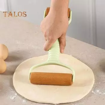 Скалка, удобная ручка для выпечки, приготовления пищи, безопасные полезные инструменты для выпечки, скалка для дома зелёный